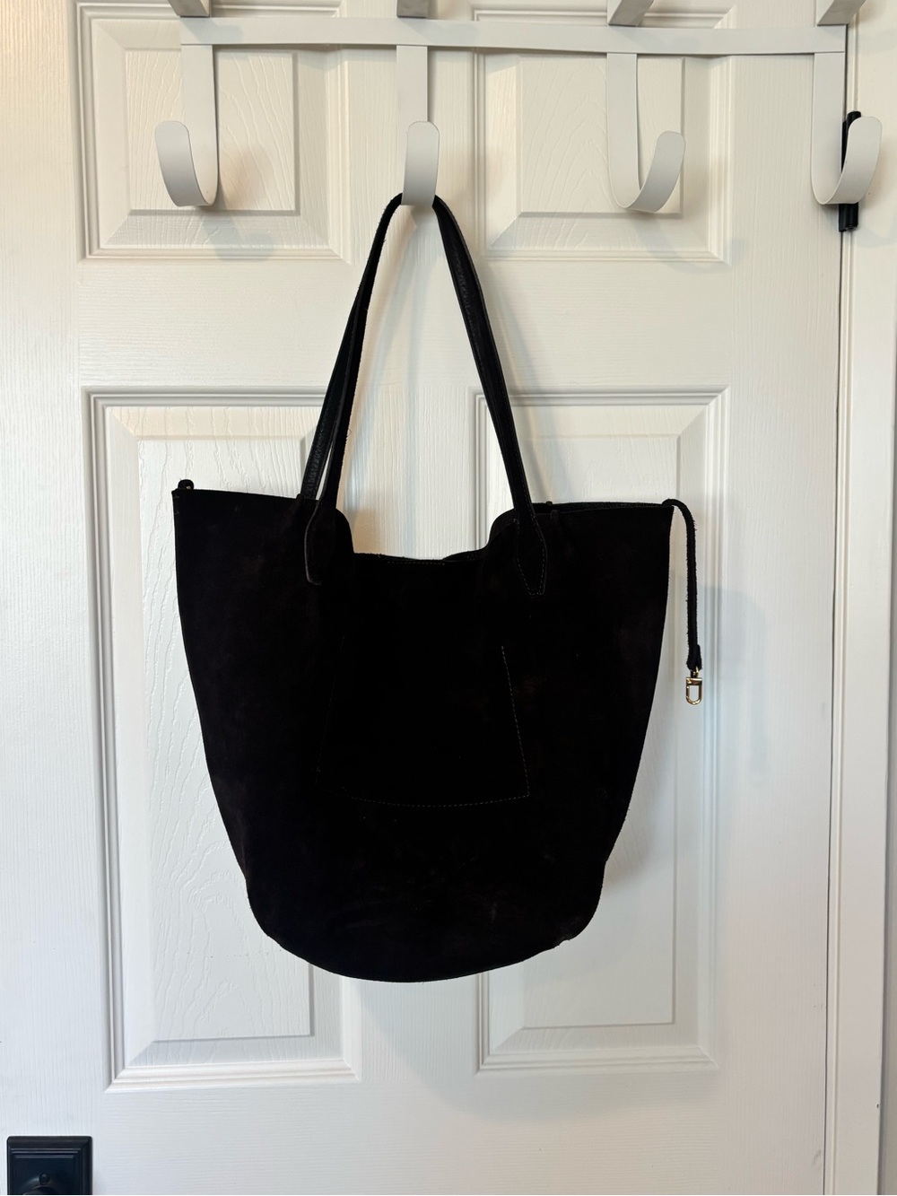 Madewell Dark Brown Suede Tote with Shoulder Straps
